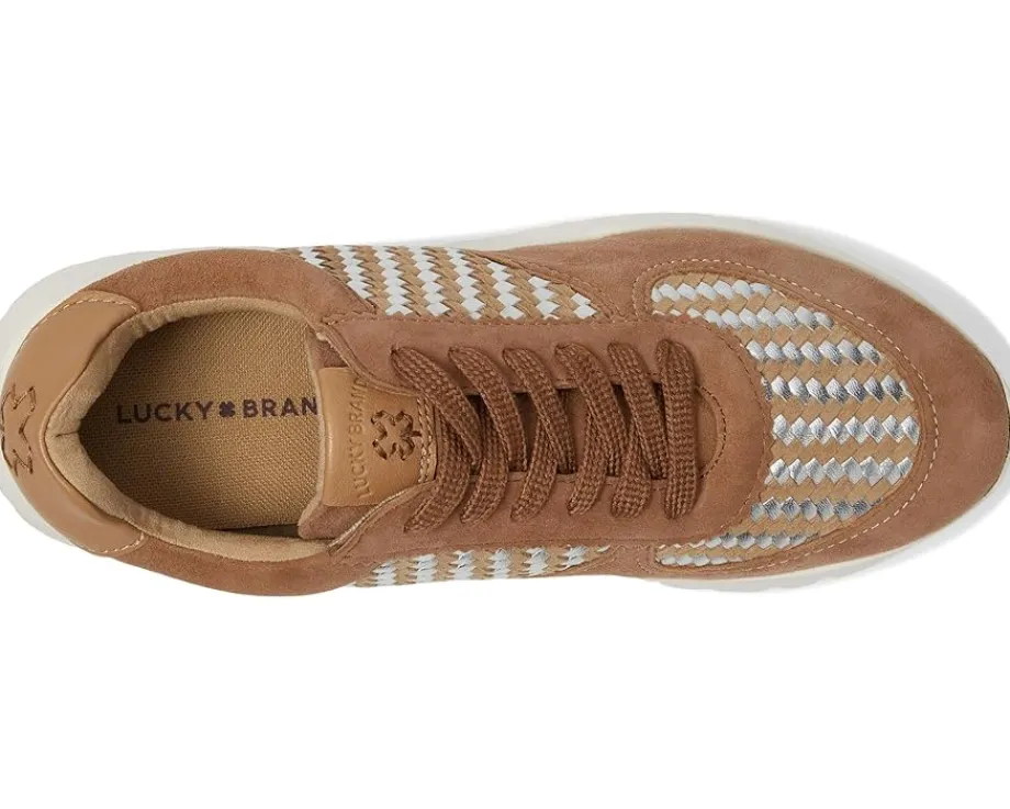 Women Lucky Brand Deva Woven Leather Sneaker