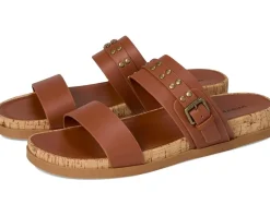 Women Lucky Brand Dineesa Studded Two Band Flat Sandals