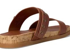 Women Lucky Brand Dineesa Studded Two Band Flat Sandals