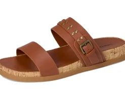 Women Lucky Brand Dineesa Studded Two Band Flat Sandals