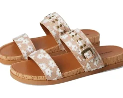 Women Lucky Brand Dineesa Studded Two Band Flat Sandals