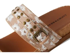 Women Lucky Brand Dineesa Studded Two Band Flat Sandals