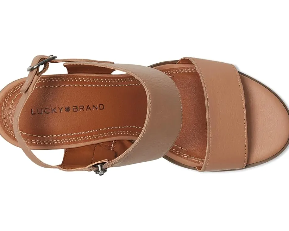 Women Lucky Brand Dinzin Double Band Heeled Sandals
