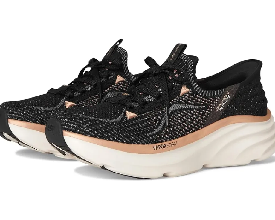 SKECHERS D'Lux Vapor Hands Free Slip-INS Black Rose Gold