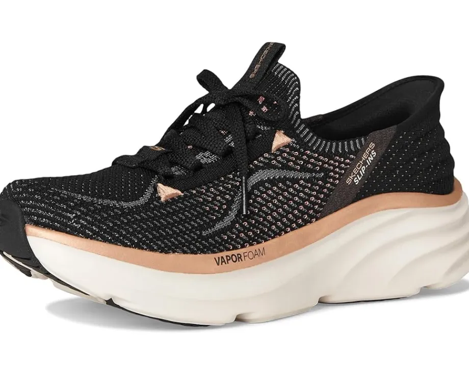 SKECHERS D'Lux Vapor Hands Free Slip-INS Black Rose Gold