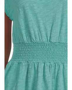 Mod-o-doc Dolman Sleeve Smocked Waist Dress Open Water New