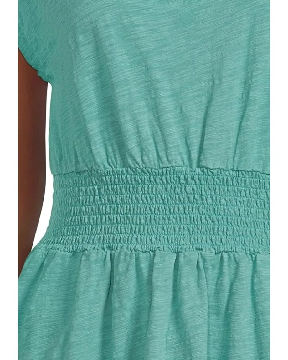 Mod-o-doc Dolman Sleeve Smocked Waist Dress Open Water New