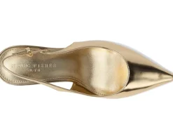 Marc Fisher LTD Dorie Gold Mirror Metallic Leather Sale