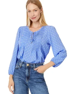 Women Tommy Hilfiger Dot Pintuck Blouse