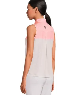 Jamie Sadock Dotted Up Print Sleeveless Polo Azalea Pink Best