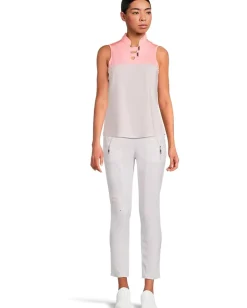 Jamie Sadock Dotted Up Print Sleeveless Polo Azalea Pink Best