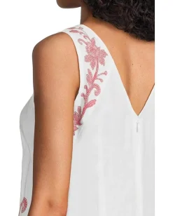 Johnny Was Double V-neck Tank Dress- Alycia Alycia (ecru) Best