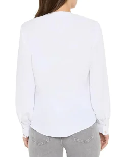NIC+ZOE Downtown V-neck Top Paper White New