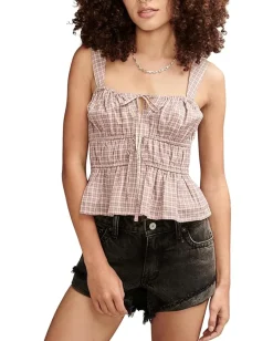 Women Lucky Brand Drawstring Detail Top