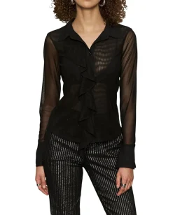 Sanctuary Dreamland Ruffle Top Black Sale
