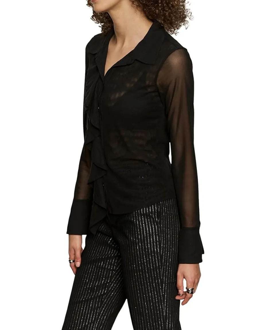 Sanctuary Dreamland Ruffle Top Black Sale