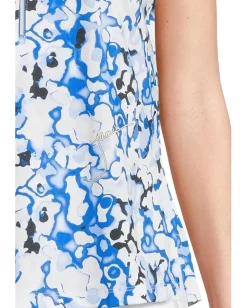 Jamie Sadock Dreamscape Print Short Sleeve Top Electric Blue Outlet
