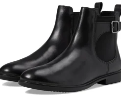 ECCO Dress Classic Chelsea Buckle Ankle Boots Black Hot