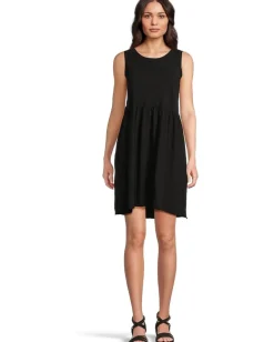 Mod-o-doc Drop Shirred Waist Tank Dress Black Best