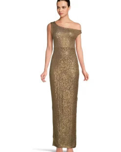 Women Norma Kamali Drop Shoulder Fitted Gown With Side Slit