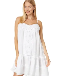 Women Lucky Brand Drop Waist Embroidered Mini Dress