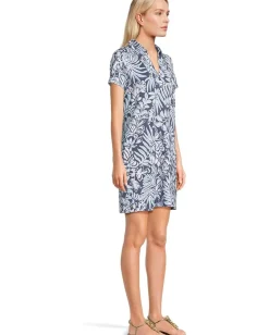 Lilly Pulitzer Dune Upf 50+ Short Sleeve Sapphire Pool Summer Shorelines New