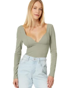 Free People Duo Corset Long Sleeve Laural Oak Hot