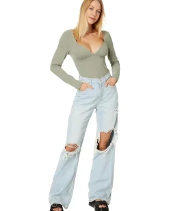 Free People Duo Corset Long Sleeve Laural Oak Hot