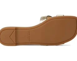 Women Kate Spade New York Duo Metallic Leather Slide Sandals