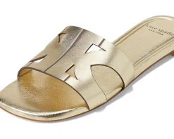 Women Kate Spade New York Duo Metallic Leather Slide Sandals