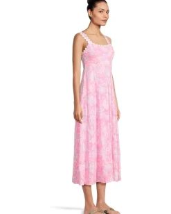 Lilly Pulitzer Dwyer Midi Dress Rousseau Pink Zen Garden Online