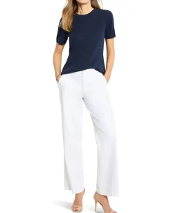 NIC+ZOE Easy Scoop Neck Pure Cotton Sweater Tee Dark Indigo Online