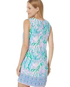 Lilly Pulitzer Edita Shift Multi Seacret Escape Engineered Woven Dress Clearance