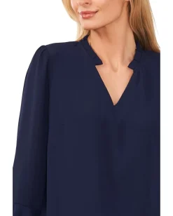 Women CeCe Elbow Ruffle Sleeve V-Neck Blouse