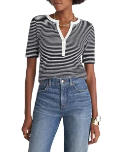 Women Madewell Elbow Sleeve Henley