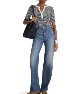 Women Madewell Elbow Sleeve Henley