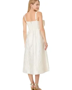 Lilly Pulitzer Ellara Jacquard Midi Bow Coconut Leaf an Impression Jacquard Best