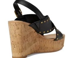 Vince Camuto Ellna Cross-band Wedge Sandals Black Sale