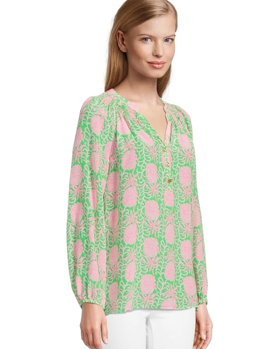 Lilly Pulitzer Elsa Top Fauna Green Party Like A Pineapple Outlet