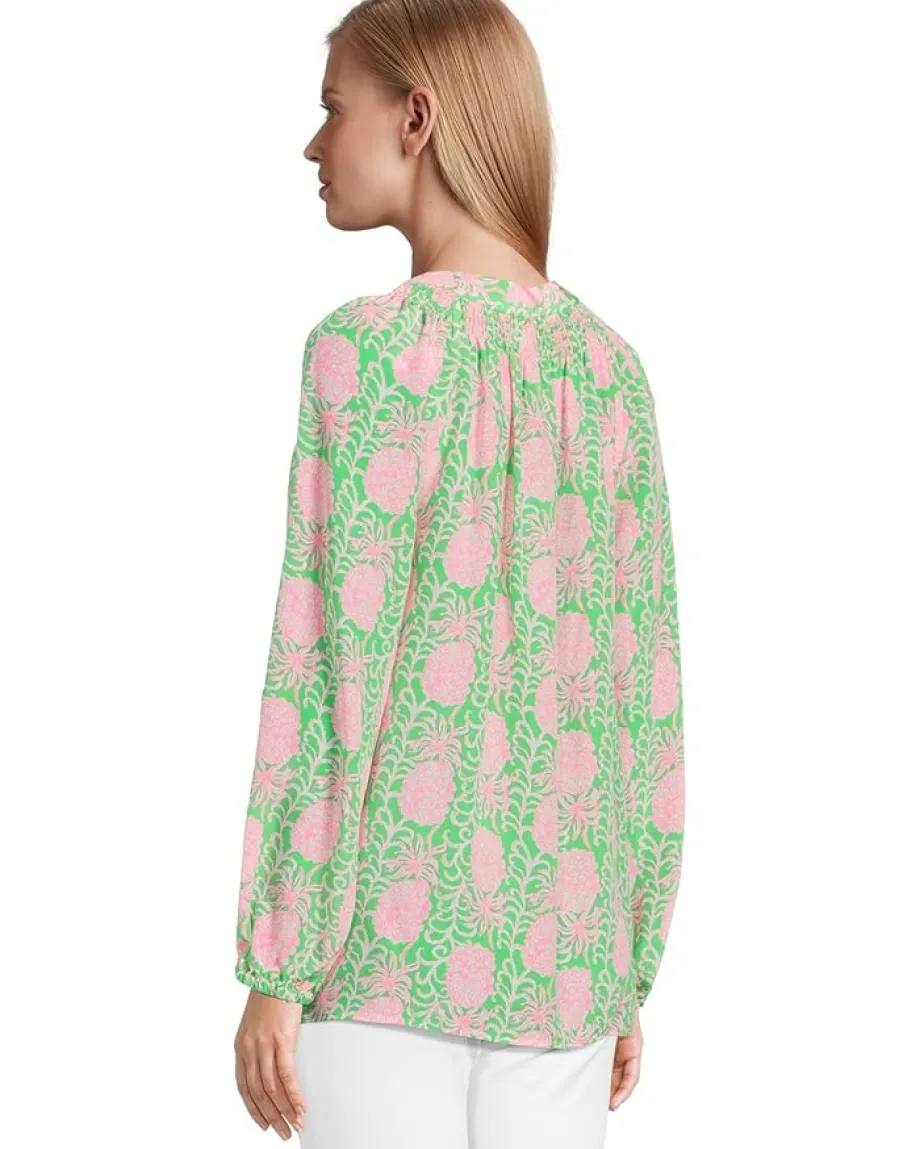 Lilly Pulitzer Elsa Top Fauna Green Party Like A Pineapple Outlet