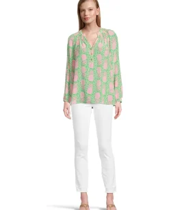 Lilly Pulitzer Elsa Top Fauna Green Party Like A Pineapple Outlet