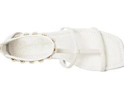 Jessica Simpson Elusta Studded T-strap Sandals Bright White Sale
