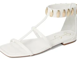 Jessica Simpson Elusta Studded T-strap Sandals Bright White Sale