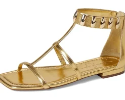 Jessica Simpson Elusta Studded T-strap Sandals Gold Outlet