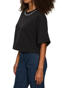 Women Sanctuary Embelished Semi Crop Tee