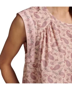 Women Lucky Brand Embroidered High Low Sleevless Blouse