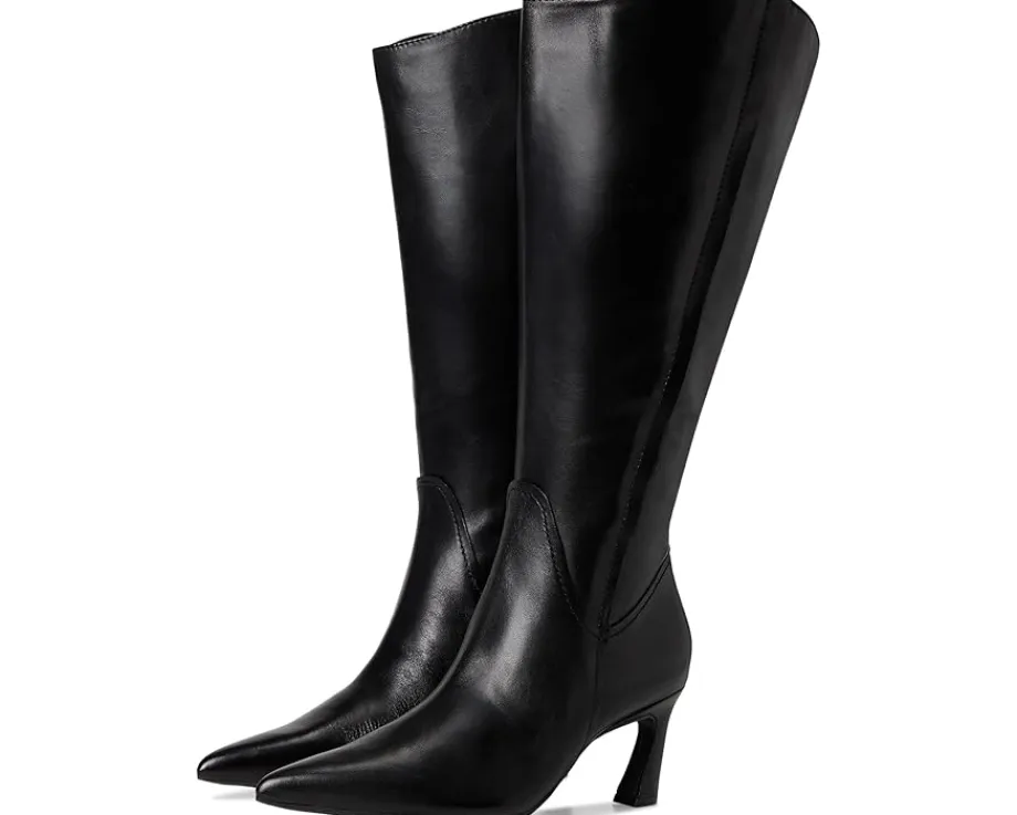 Naturalizer Emily Extra Wide Calf Knee High Boots Black Leather New