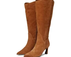 Naturalizer Emily Extra Wide Calf Knee High Boots Dark Chestnut Brown Suede Online
