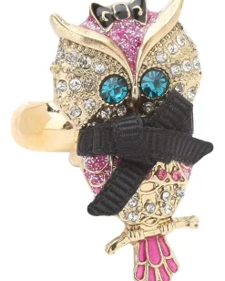 Women Betsey Johnson Enchanted Forest Owl Stretch Ring