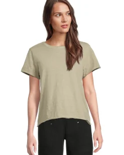 Women Elliott Lauren Enzyme Wash Jersey - Short Sleeve Crew Neck Tee